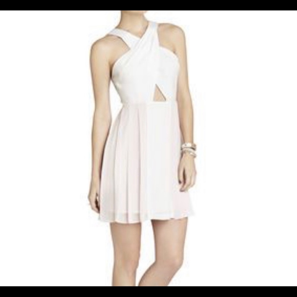 BCBGeneration White & Pink low cut mini dress. 6